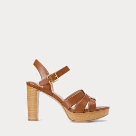 Soffia Burnished Leather Sandal Ralph Lauren at Ralph Lauren